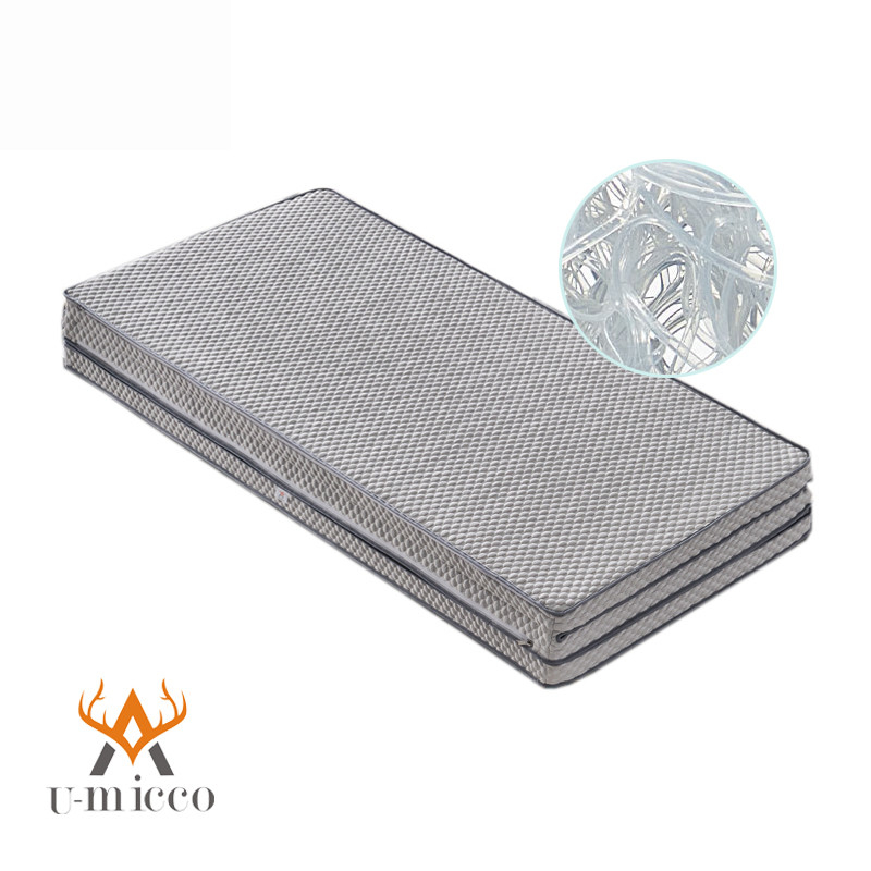 Blue Portable Foldable Mattress with Memory Foam and Polyester Cover Material